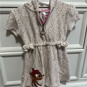 Disney Bambi Character Swim Cover-Up With a Hooded Design & Dotted Pattern